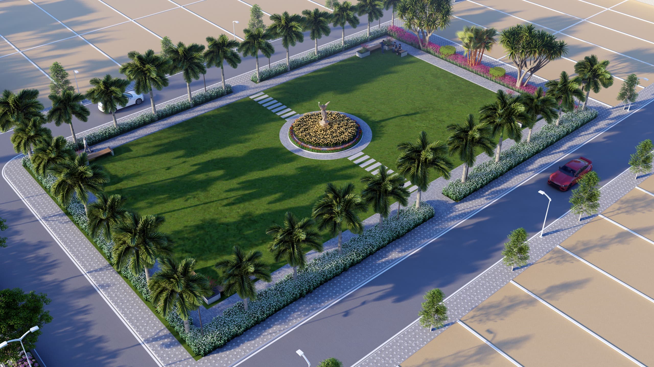 Central themed garden